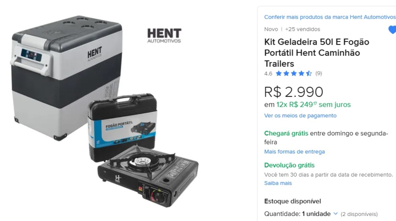 Kit Geladeira 50L + Fogão Portátil Hent – Será que vale a pena para quem vive na estrada?
