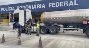 PRF e Ibama realizam operação contra transporte irregular de produtos perigosos na BR-101, em Sergipe