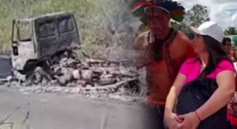 Caminhoneira tem caminhão incendiado em ataque indígena na Bahia e faz vaquinha para recomeçar