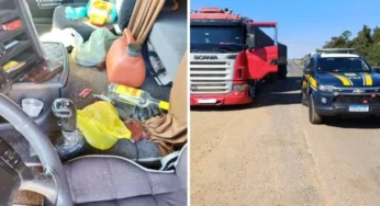 Caminhoneiro embriagado é preso ao volante de bitrem na BR-376, em Tibagi