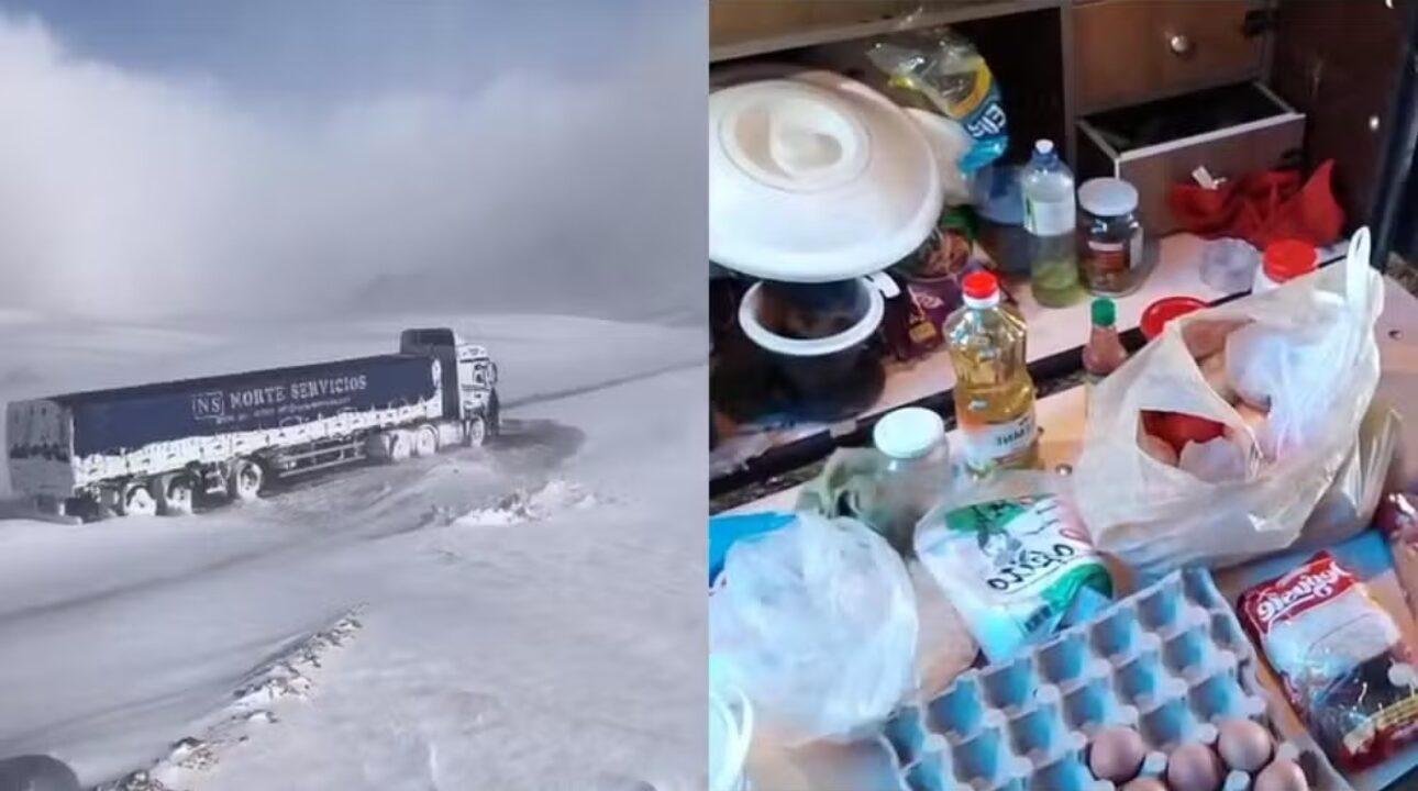 Caminhoneiros brasileiros recebem apoio após ficarem presos por nevasca entre Chile e Argentina