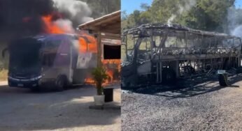 Ônibus das bandas Djavú e Bonde do Forró é destruído por incêndio em Minas Gerais