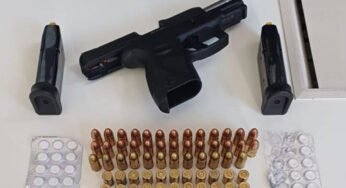 PRF encontra arma e rebite em caminhão com excesso de peso na BR-282, em Xaxim