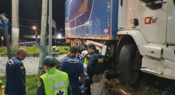 Caminhoneiro embriagado atropela motociclista e é preso na BR-101, em São José