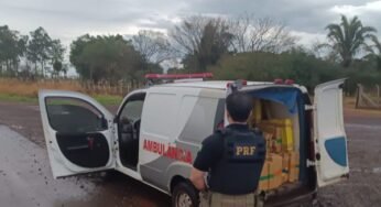 Falsa ambulância é flagrada com 1,5 tonelada de maconha em Campo Grande (MS)
