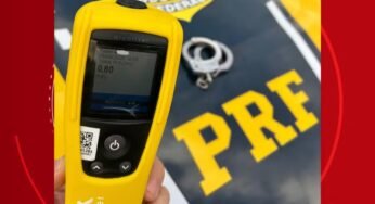 Caminhoneiro é preso após teste do bafometro mostrar resultado alarmante.