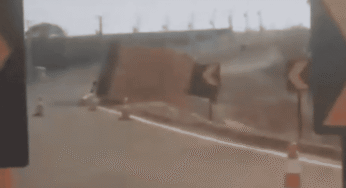 Caminhoneiro morre preso às ferragens após carreta tombar no trevo do Tamandaré (MS)