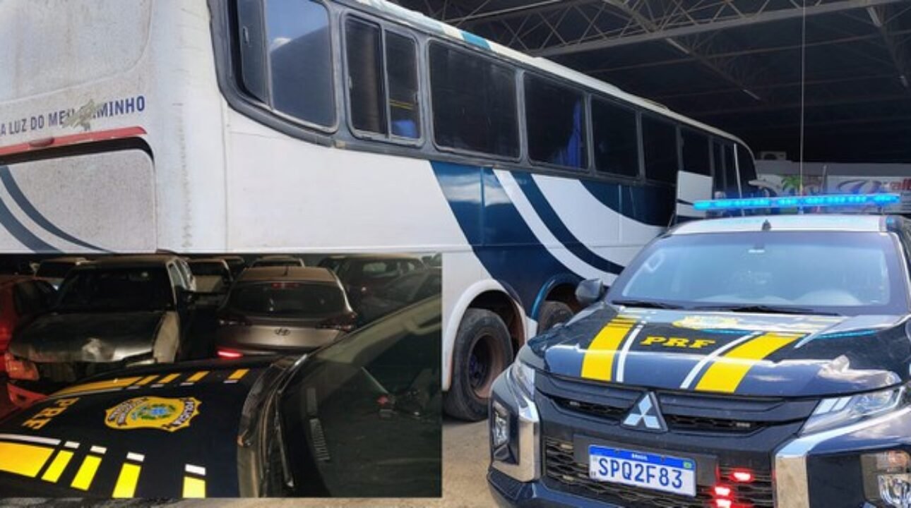 PRF em Sorriso (MT) apreende ônibus clandestino e recupera caminhonete furtada em operações distintas
