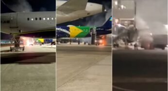 Caminhão usado em serviço de bordo pega fogo dentro do Aeroporto de Viracopos