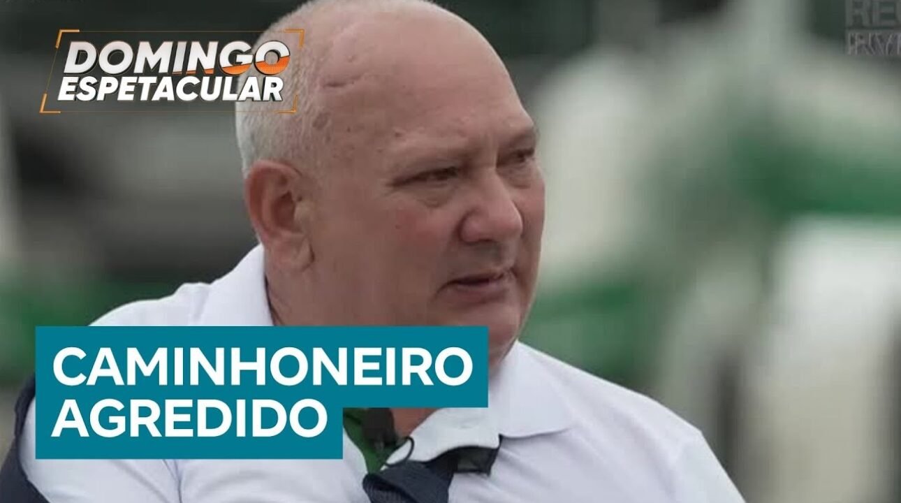 Vítima de agressão em posto de combustível, caminhoneiro fala ao Domingo Espetacular