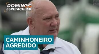 Vítima de agressão em posto de combustível, caminhoneiro fala ao Domingo Espetacular