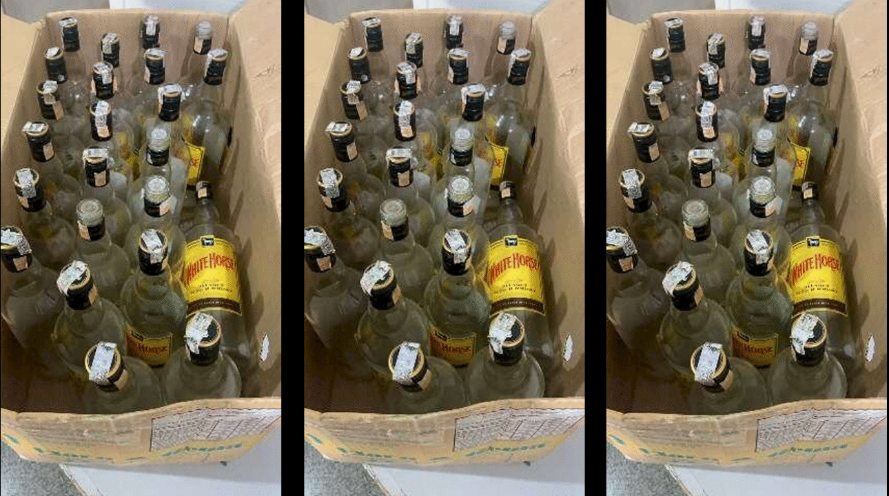 Caminhoneiro é flagrado com 900 kg de garrafas para falsificação de uísque em Campo Grande