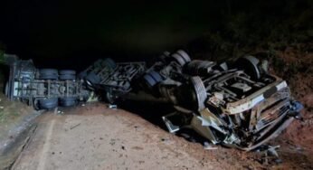 Acidente fatal na MGC-460: caminhoneiro morre após batida entre bitrem e carro