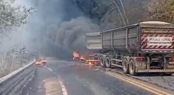 Caminhoneiro perde a vida em grave colisão que incendiou duas carretas na BR‑222, no Ceará