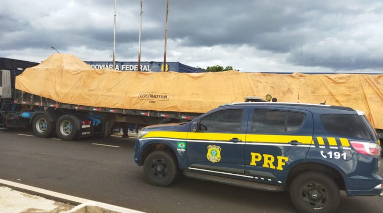 PRF apreende semirreboque roubado com placa falsa na BR-050