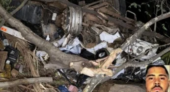 Caminhoneiro fica preso às ferragens e morre em acidente na BA-148, em Livramento de Nossa Senhora