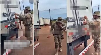 Policial se machuca ao tentar quebrar cadeado de caminhão durante fiscalização