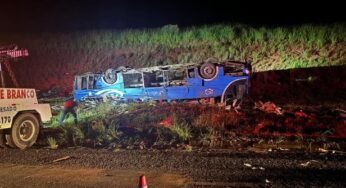 Acidente com ônibus de trabalhadores rurais na BR-153 deixa seis mortos e vários feridos