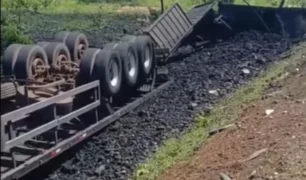 acidente com caminhão