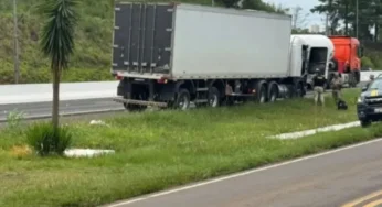 PRF prende caminhoneiro que dirigia em zigue-zague na BR-480, em Chapecó