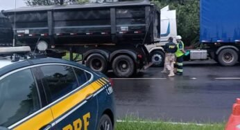 PRF faz blitz da Operação Serra Segura e para caminhões na BR-116 em Santa Catarina