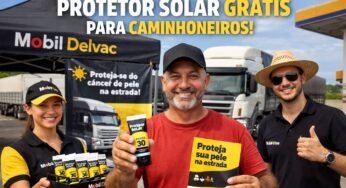 Protetor solar grátis para caminhoneiro? Mobil começa ação hoje na Rodovia dos Bandeirantes