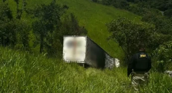 Caminhoneiro perde a vida após caminhão sair da pista e pegar fogo