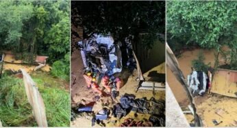 Caminhoneiro desaparece após carreta cair de ponte na BR-365 entre Patos de Minas e Patrocínio