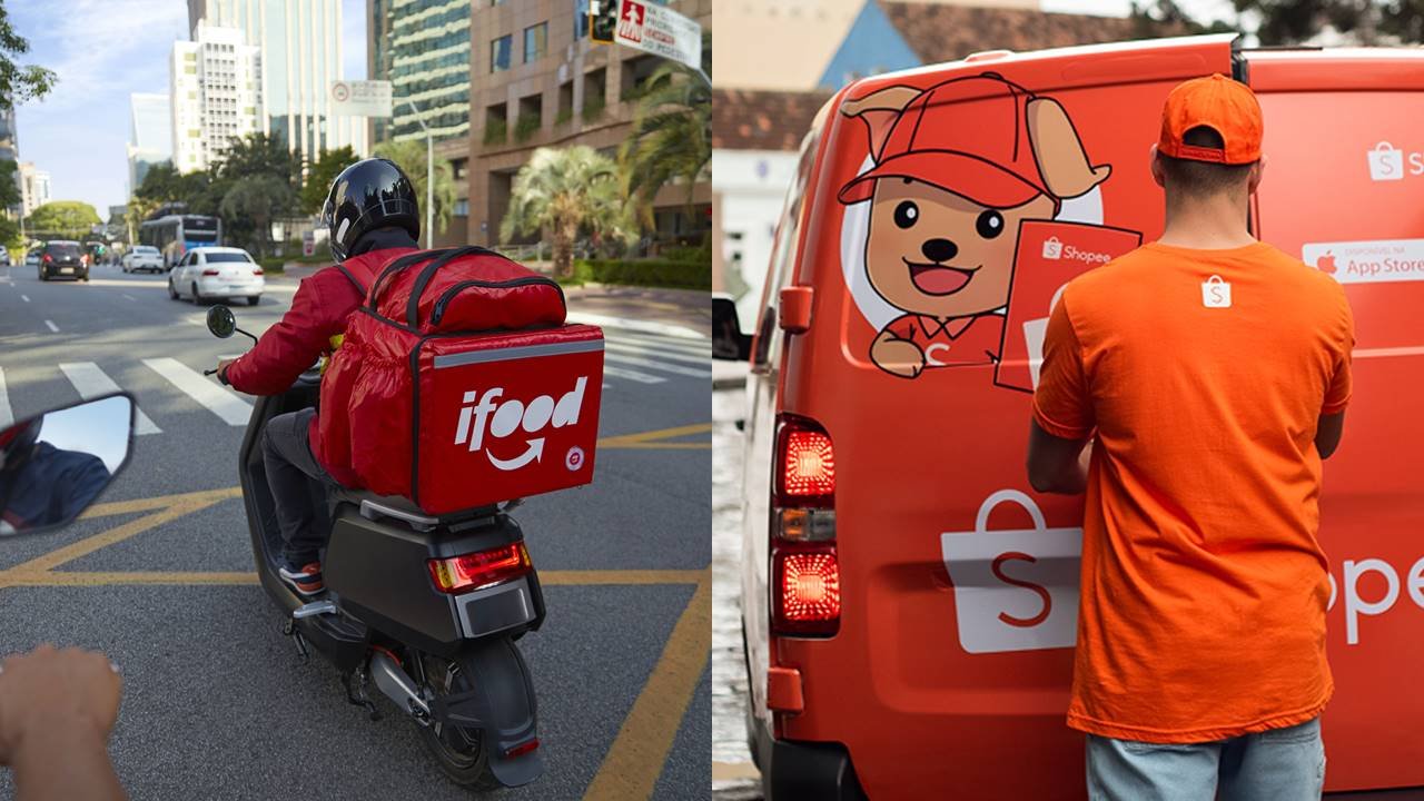 Entregadores trabalhando