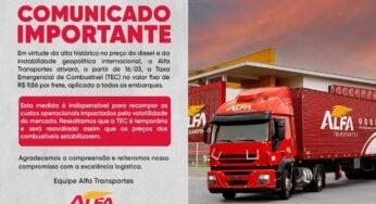 Transportadora cria taxa extra por causa do diesel e fretes podem ficar mais caros
