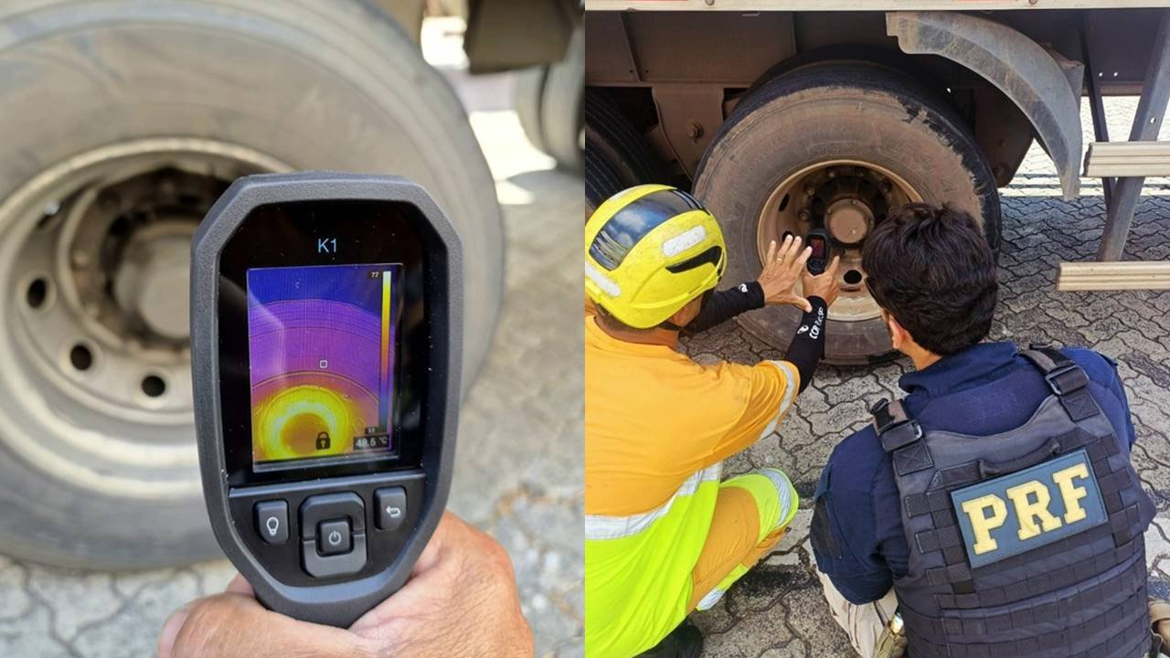 Fiscalização PRF com camera de calor