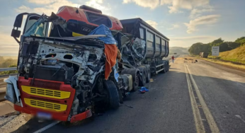 Caminhoneiro morre em colisão frontal com carreta na BR-386