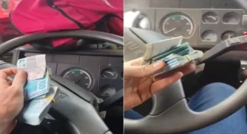 Caminhoneiro acha R$ 11 mil na estrada e devolve.