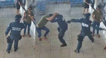 Vídeo mostra policial agredindo caminhoneiro em posto fiscal