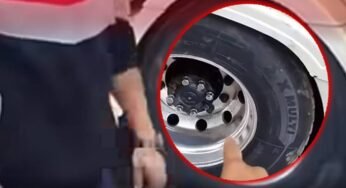 Video: Caminhoneiro cria confusão com borracheiro por causa de capas de porcas danificadas.