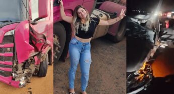 Video: Caminhoneira Daiane Cardoso sofre acidente na BR-163