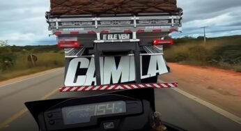 Caminhoneiro é flagrado supostamente acima de 150 km/h e chama atenção