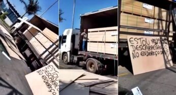 O que pode acontecer com o caminhoneiro que joga a carga no chão e quem paga a conta ?