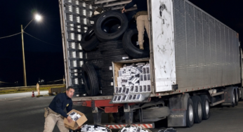 PRF encontra mais de 400 iPhones escondidos em carreta de pneus no interior de SP