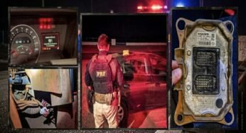 PRF prendeu um suspeito após encontrar módulo retirado de uma carreta