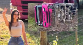 Caminhoneira Gaby Franciscon sofre grave acidente na BR-116
