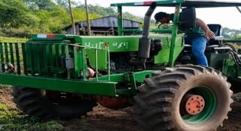 Agricultor monta trator de 8 toneladas com peças militares e vira destaque no agro