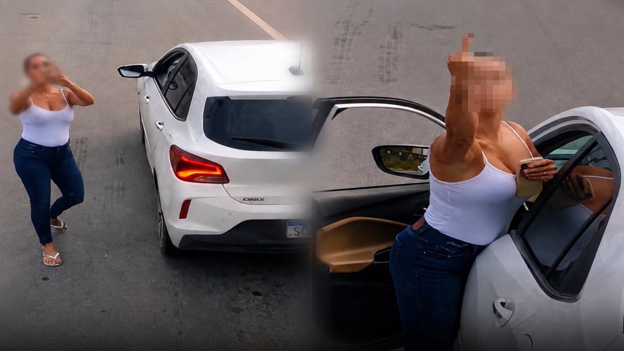 Carro entra no ponto cego de carreta na BR-153 e vídeo expõe risco em segundos