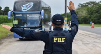 PRF reforça fiscalização de ônibus e vans neste feriado de Corpus Christi.
