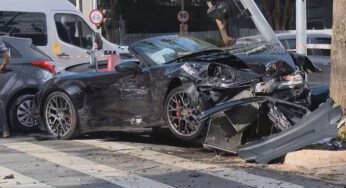 Porsche de influenciador avaliada R$ 1,3 milhão derrapa e deixa rastro de colisões