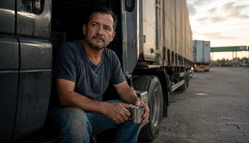 Caminhoneiros encaram horas de estrada por salários que apertam o bolso
