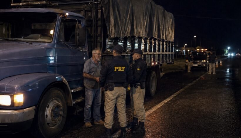 Caminhoneiro diz ter recebido três multas após parada da PRF durante a madrugada