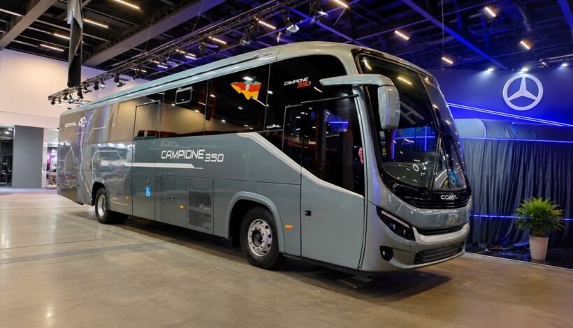 Comil mostra Campione 350 e nova geração de ônibus durante feira em São Paulo