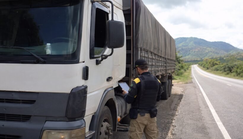 Tacografo do caminhão entrega 11 horas sem pausa e PRF encontra rebite