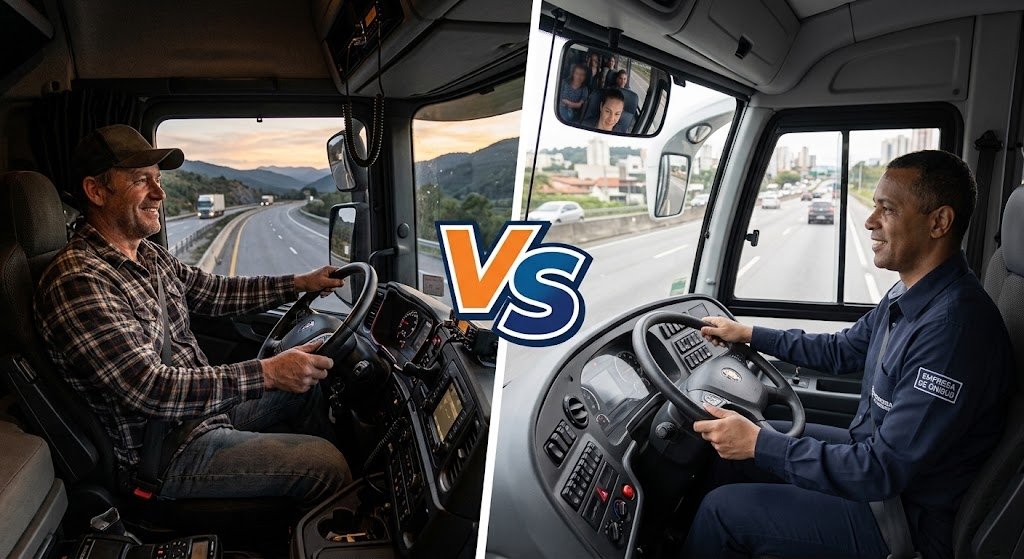 Caminhoneiro x motorista de ônibus: qual profissão exige mais responsabilidade?